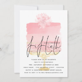 Modernes Pink Cake Script Overlay 50. Geburtstag Einladung