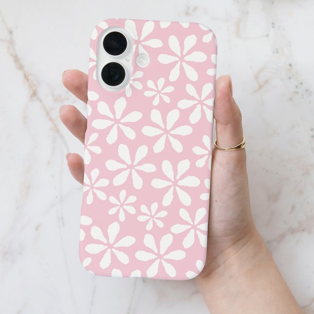 Modernes Pink Chic Girl Floral Blume Muster Case-Mate iPhone Hülle (Modern Pink Chic Girly Floral Flower Pattern Case-Mate iPhone Case)