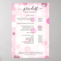 Modernes Pink Dots Muster Salon Preisliste