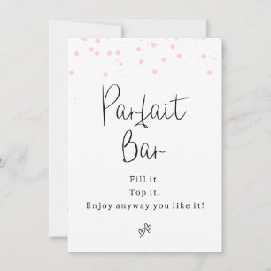 Modernes Pink Dots Parfait Bar Sign Einladung
