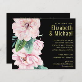 Modernes Pink Floral Black Wedding Budget