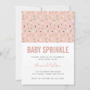 Modernes Pink Girl Baby Sprinkle Muster Einladung