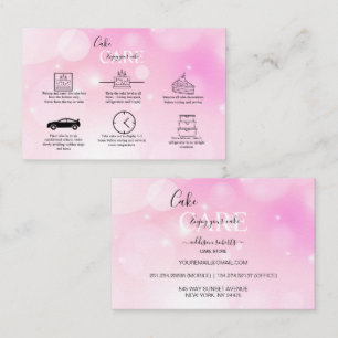 Modernes Pink Girly Gradient Cake Care Business Ca Visitenkarte