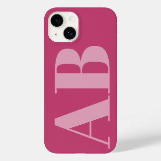 Modernes Pink Girly Initial Minimal Monogram Case