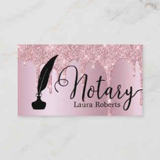 Modernes Pink Glitzer Loan Signing Agent Business Visitenkarte