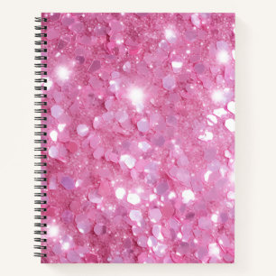 Modernes Pink Glitzer SpiralNotebook Notizbuch