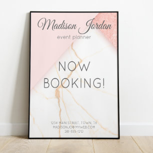 Modernes Pink-Gold-Marmor-Business-Poster Poster