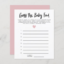 Modernes Pink Heart Guess The Baby Food Dusche Spi