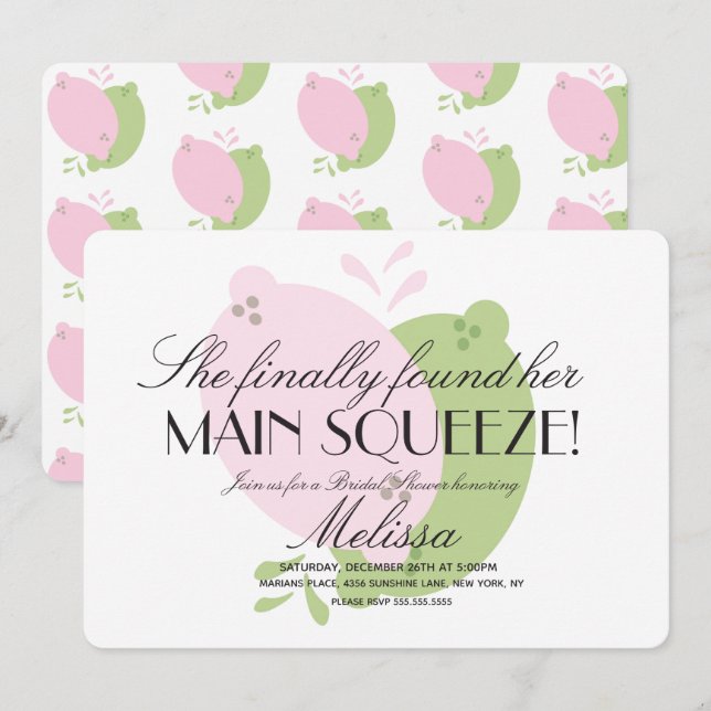 Modernes Pink Lemonade Lemon Limones Brautparty Einladung (Vorne/Hinten)