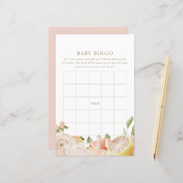 Modernes Pink Lemonade Summer Baby Bingo Spiel