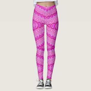 Modernes Pink Lilac Herz Abstrakt Hübsche Ballerin Leggings