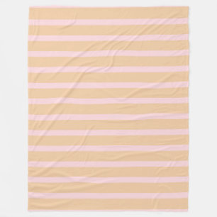 Modernes Pink Peach Taffee Striptes Fleece Blanket