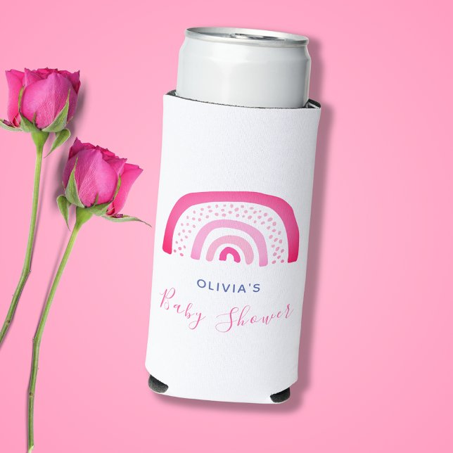 Modernes Pink Rainbow Baby Shower Girl Selters Dosenkühler (Pink rainbow baby shower can cooler.  Coordinates with our matching invitations and party range.)