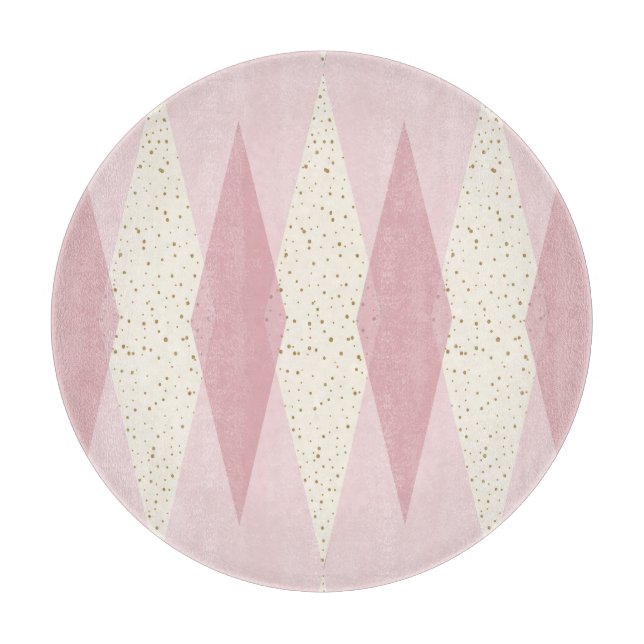 Modernes Pink-Raute-Schneidebrett Mitte des Jahrhu Schneidebrett (Vorderseite)