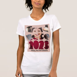 Modernes Pink Text & Foto Graduate 2023 T-Shirt