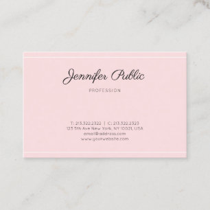Modernes Pink Trendy Script Einfach Elegant Schlic Visitenkarte