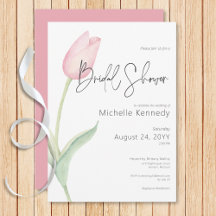Modernes Pink Tulip Solo Brautparty