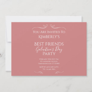 Modernes Pink Typografy Galentine's Day Party Einladung