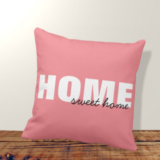 Modernes Pink Zuhause Sweet Zuhause Typografie Des Kissen