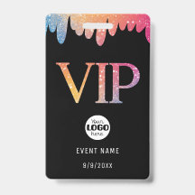Modernes pinkes Glitter-Logo VIP