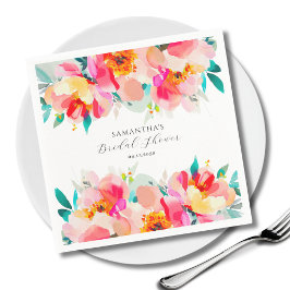 Modernes pinkfarbenes Brautparty Serviette