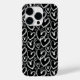 Modernes Pinselherz Schwarz-weißes Muster Case-Mate iPhone 14 Pro Hülle (Back)