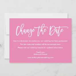 Modernes Pinselskript ändert das Datum der rosa Ka Save The Date