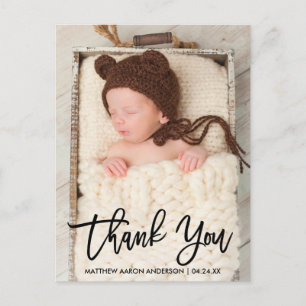Modernes Pinselskript Danke Neue Baby Postcard Bk Postkarte