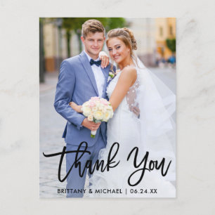 Modernes Pinselskript für Hochzeiten - Foto Vielen Postkarte