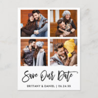 Modernes Pinselskript Rette unser Datum 4 FotoColl