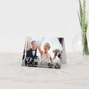 Modernes Pinselskript Wir haben Verheiratete Notiz Dankeskarte