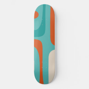 Modernes Piquet Minimalistisch Türkis aus der Mitt Skateboard