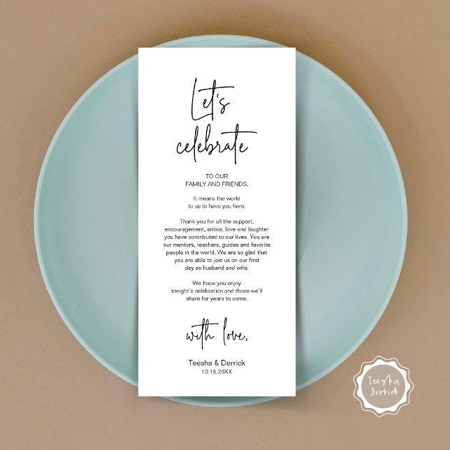 Modernes Place Setting Dinner Party Danke Karte (Let's Celebrate, Modern Wedding Dinner Place Setting Thank You Card, Lunch, Brunch, Plate Decor)