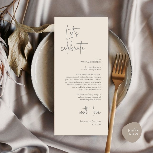 Modernes Place Setting Dinner Party Danke Karte (Modern Place Setting Dinner Party Thank You Card, Classy Contemporary, Cream Grey)