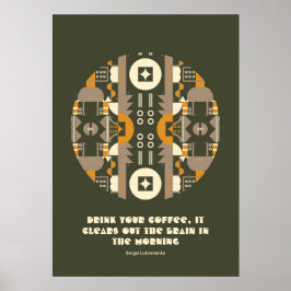 Modernes Planet Retro Earth Tone Geometric Poster