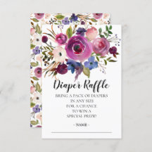 Modernes Plum Blue Baby Duschdusche Windeln Raffle