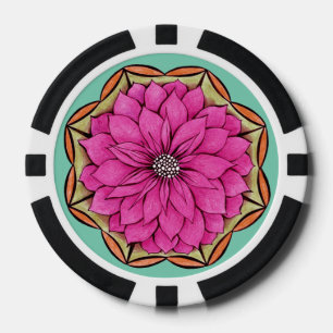 MODERNES POINSETTIA IN MAGENTA POKERCHIPS
