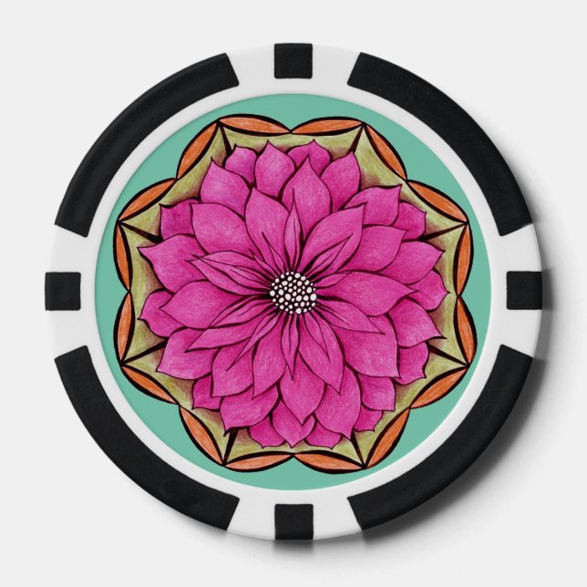 MODERNES POINSETTIA IN MAGENTA POKERCHIPS (Vorderseite)