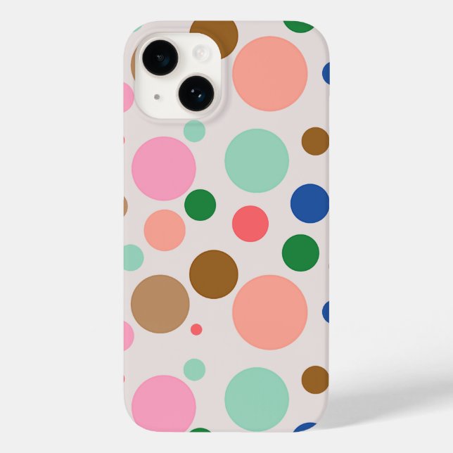 Modernes Polka Dot Muster Case-Mate iPhone Hülle (Rückseite)