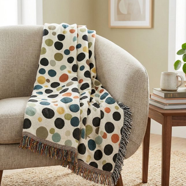 Modernes Polka Dot Throw Blanket Decke (Von Creator hochgeladen)