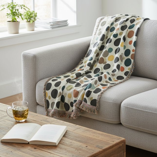 Modernes Polka Dot Throw Blanket Decke (Von Creator hochgeladen)