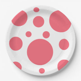 Modernes Polka Dots Muster Pappteller