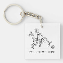 Modernes Polo Player Pferd Schlüsselanhänger
