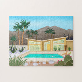 Modernes Pool House aus dem Mittelalter Puzzle