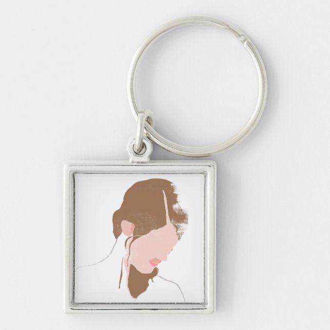 Modernes Portrait Schlüsselanhänger (Vorne)