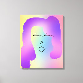 MODERNES PORTRAIT VON LADY MIT LILA HAAR LEINWANDDRUCK