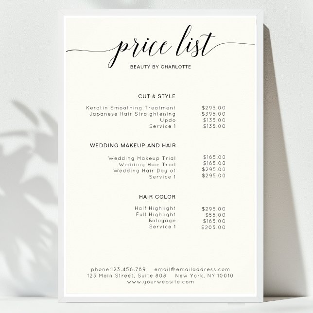 Modernes, preisgekröntes Poster (Modern, price list Poster)