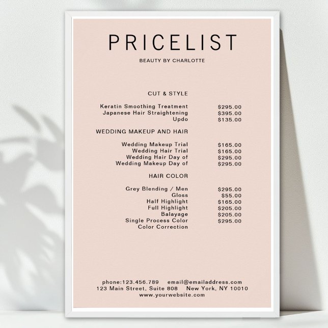 Modernes, preisgekröntes Poster (Modern, price list Poster)