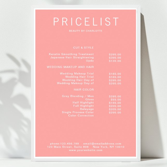 Modernes, preisgekröntes Poster (Modern, price list Poster)