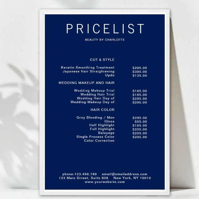 Modernes, preisgekröntes Poster (Modern, price list Poster)